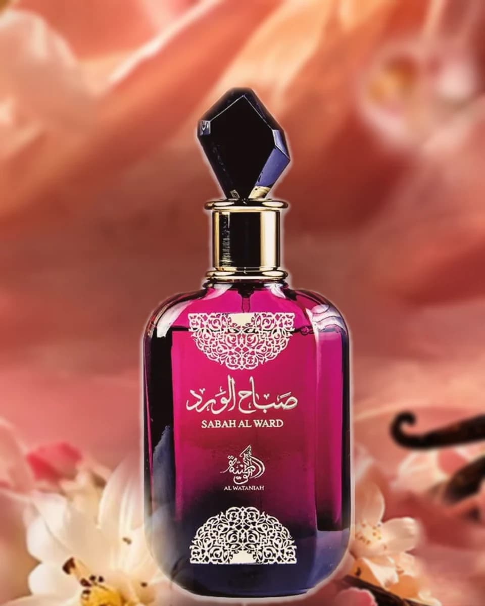 Frasco vinho com tampa de cristal do Al Wataniah Sabah Al Ward 100ml